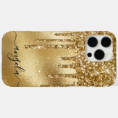 Luxury Gold Glitzer Tropfen Glam Signature Case-Mate iPhone Hülle (Rückseite (Horizontal))