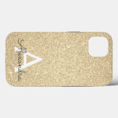 Luxury Gold Glitzer und Sparkle Monogram Case Mate (Rückseite (Horizontal))