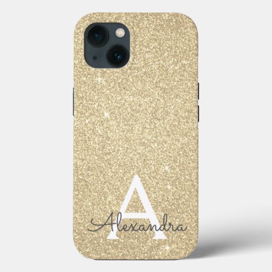Luxury Gold Glitzer und Sparkle Monogram Case Mate (Rückseite)