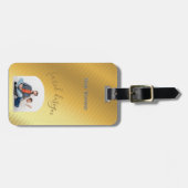 Luxury Gold Gradient Custom Photo & Name Gepäckanhänger (Vorderseite horizontal)