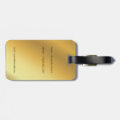 Luxury Gold Gradient Custom Photo & Name Gepäckanhänger (Rückseite horizontal)