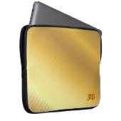 Luxury Gold Gradient Monogram Personalized Laptopschutzhülle (Vorne Rechts)