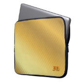Luxury Gold Gradient Monogram Personalized Laptopschutzhülle (Vorderseite Links)