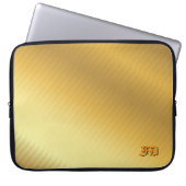 Luxury Gold Gradient Monogram Personalized Laptopschutzhülle (Vorderseite)