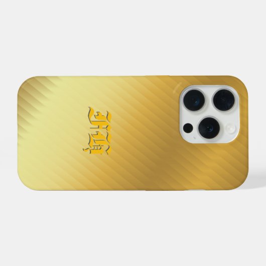 Luxury Gold Gradient Pattern Monogram Gothic Initi iPhone Hülle (Rückseite (Horizontal))