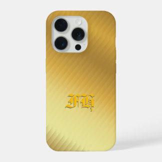 Luxury Gold Gradient Pattern Monogram Gothic Initi iPhone 15 Pro Hülle