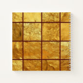Luxury Gold Grid Sparkle Monogram Square Notizblock (Rückseite)