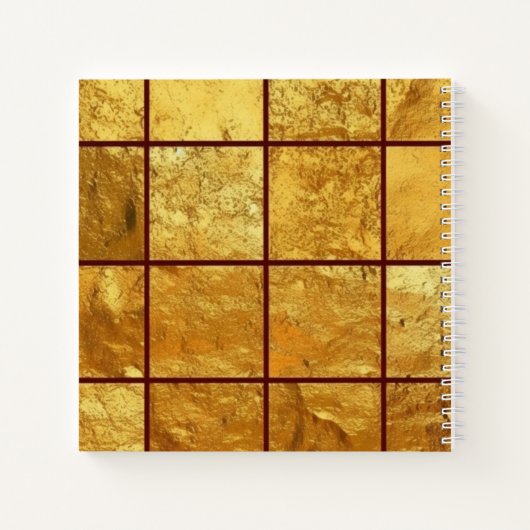 Luxury Gold Grid Sparkle Monogram Square Notizblock (Rückseite)