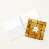 Luxury Gold Grid Sparkle Monogram Square Notizblock (Innenseite)