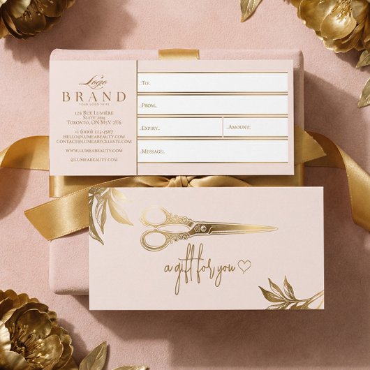 Luxury Gold Hair Studio Gift Certificate Gift Card