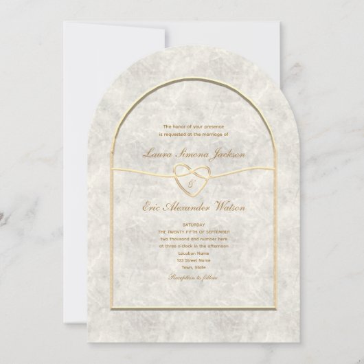 Luxury Gold Hochzeit Einladung mit QR Code (Vorderseite)