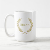 Luxury Gold Laurel Wreath Monogram Kaffeetasse (Links)