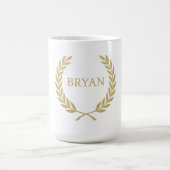 Luxury Gold Laurel Wreath Monogram Kaffeetasse (Mittel)