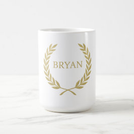 Luxury Gold Laurel Wreath Monogram Kaffeetasse