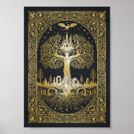 Luxury Gold Leaf Artisan Storybook Poster