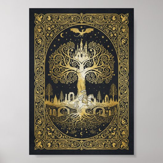 Luxury Gold Leaf Artisan Storybook Poster (Vorne)