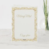 Luxury Gold Leaf & Pine Elegant New Year Folded Gr Karte (Rückseite)