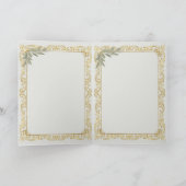 Luxury Gold Leaf & Pine Elegant New Year Folded Gr Karte (Innenseite)