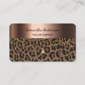Luxury Gold Leopard Print QR Code Visitenkarte (Vorderseite)