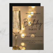 Luxury Gold Lights Birthday Invitation Einladung (Vorne/Hinten)