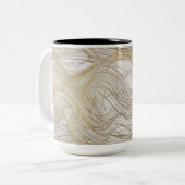 Luxury Gold Line Abstrakte Tasse - Elegant Modern (Vorderseite Links)