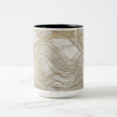Luxury Gold Line Abstrakte Tasse - Elegant Modern (Mittel)