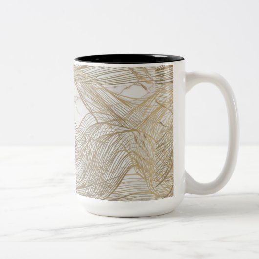 Luxury Gold Line Abstrakte Tasse - Elegant Modern (Rechts)