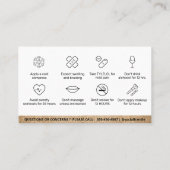 Luxury Gold Lip Filler Botox Aftercare Instruction Visitenkarte (Rückseite)