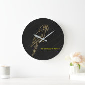Luxury Gold Macaw Parrot Marble Clock Große Wanduhr (Zuhause)