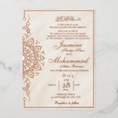 Luxury Gold Mandala Muslim Wedding Nikah Folieneinladung (Vorderseite)