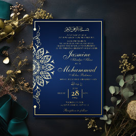 Luxury Gold Mandala Muslim Wedding Nikah Folieneinladung