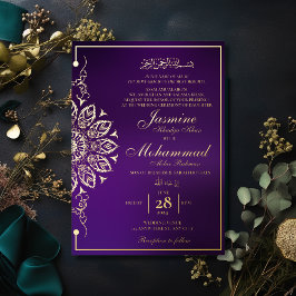 Luxury Gold Mandala Muslim Wedding Nikah Folieneinladung