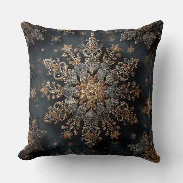 Luxury Gold Mandala Throw Pillow Kissen (Vorderseite)