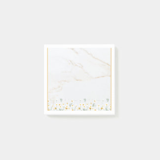 Luxury Gold Marble Daisy Post-it Notes Block Klebezettel