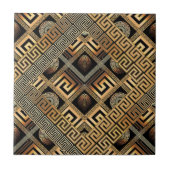 Luxury Gold Meander Geometric Fliese (Vorderseite)