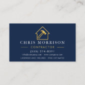 Luxury Gold Metal Contractor QR Code Visitenkarte (Vorderseite)