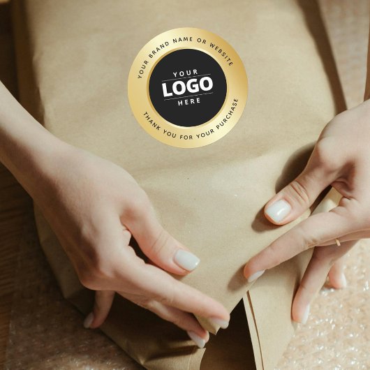 Luxury Gold Metallic Black Logo Vielen Dank Runder Aufkleber