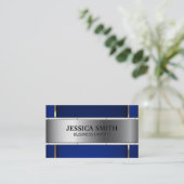 Luxury Gold Metallic Blue Background Visitenkarte (Stehend Vorderseite)