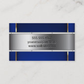 Luxury Gold Metallic Blue Background Visitenkarte (Rückseite)