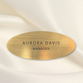 Luxury Gold Metallic Modernes Business Namensschild
