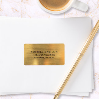 Luxury Gold Metallic Modernes Minimalistisch Adressaufkleber