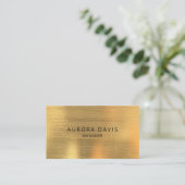 Luxury Gold Metallic Modernes Minimalistisch Visitenkarte (Stehend Vorderseite)