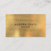 Luxury Gold Metallic Modernes Minimalistisch Visitenkarte (Vorderseite)