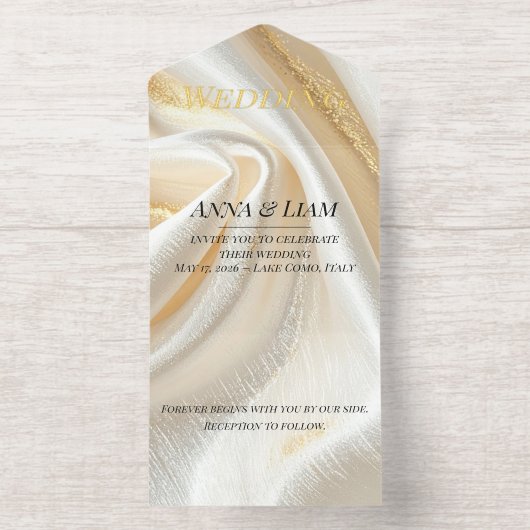 Luxury Gold Minimalist Invitation All-in-One-Einladung (Innenseite)