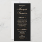 Luxury Gold Monogram Black Wedding Program (Vorderseite)