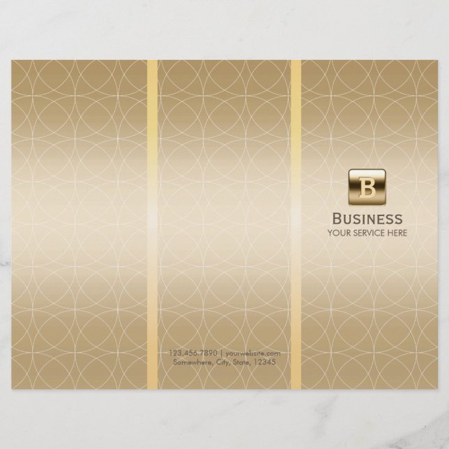 Luxury Gold Monogram Tri-Fold Moderne Broschüren (Vorderseite)