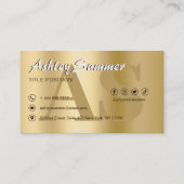 Luxury Gold Monogram Visitenkarte (Rückseite)