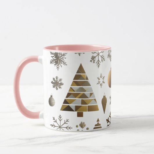 Luxury Gold Mosaic Geometric Tree Combo Mug  Tasse (Links)