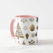 Luxury Gold Mosaic Geometric Tree Combo Mug  Tasse (Vorderseite Links)