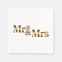 Luxury Gold Mr. & Mrs. Wedding Sign | Elegant Brid